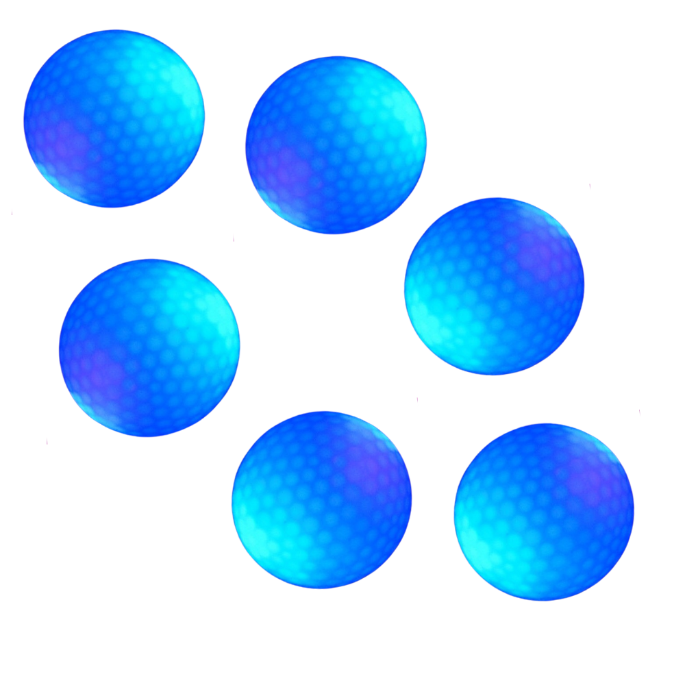 Pakke med 6 golfballer med LED-lys