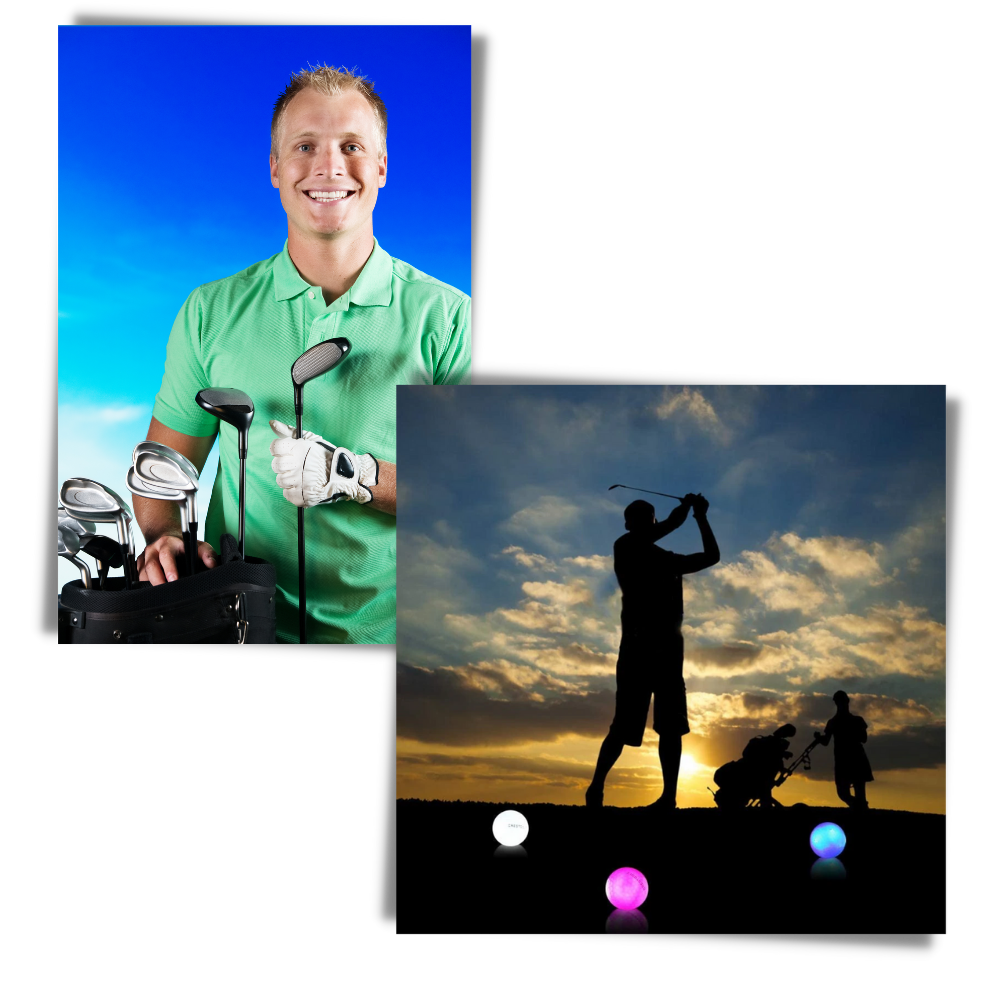 Pakke med 6 golfballer med LED-lys
