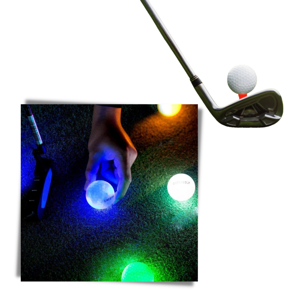 Pakke med 6 golfballer med LED-lys