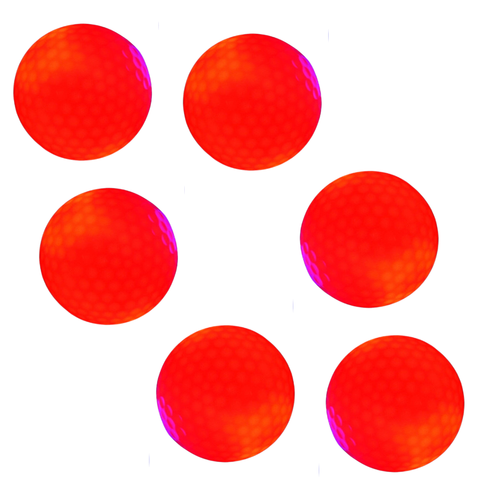 Pakke med 6 golfballer med LED-lys