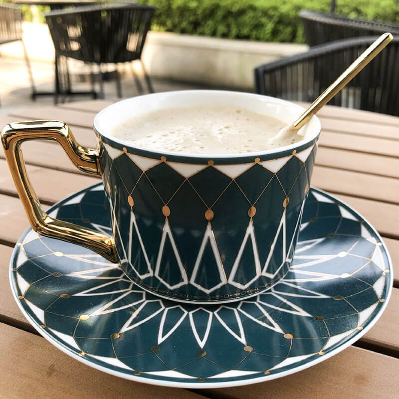 Norvo | Square A Retro-Mønster Kaffe Krus