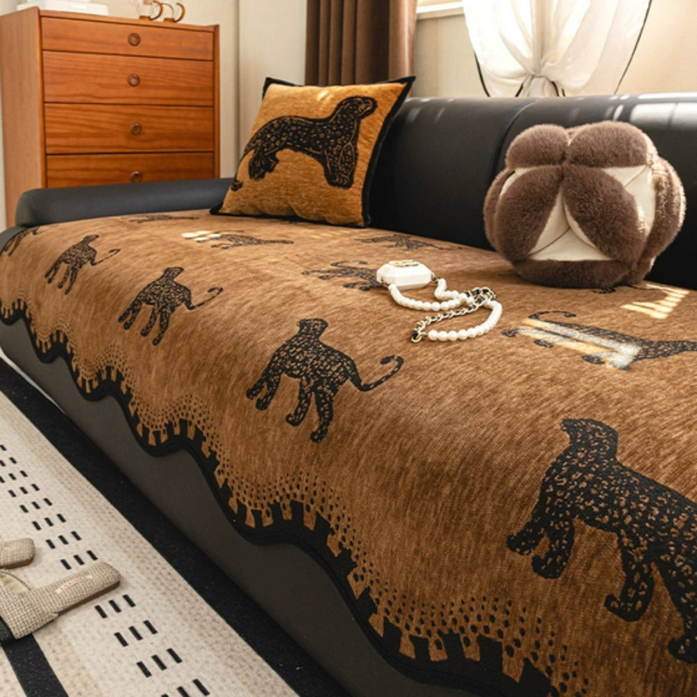 Norvo | Lion Bølgete Rutsjfritt Sofatrekk