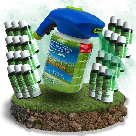 Norvo | Liquid Lawn Hydro Mousse Spray On Grass Seed | Enkel påføring for flekkete plener og områder med høy trafikk