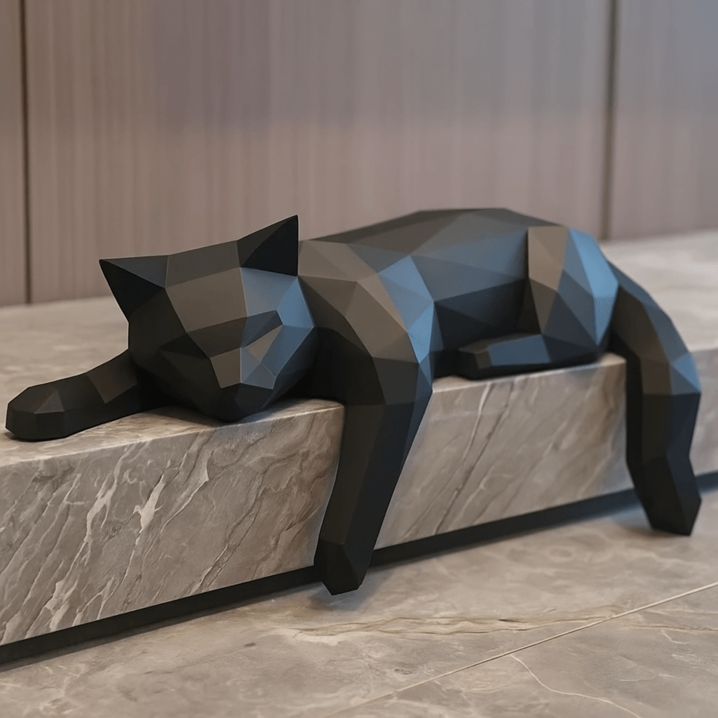 Norvo | GeoCat – Abstrakt Kattskulptur Moderne & Elegant Hjemmedekor