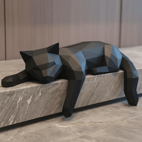 Norvo | GeoCat – Abstrakt Kattskulptur Moderne & Elegant Hjemmedekor