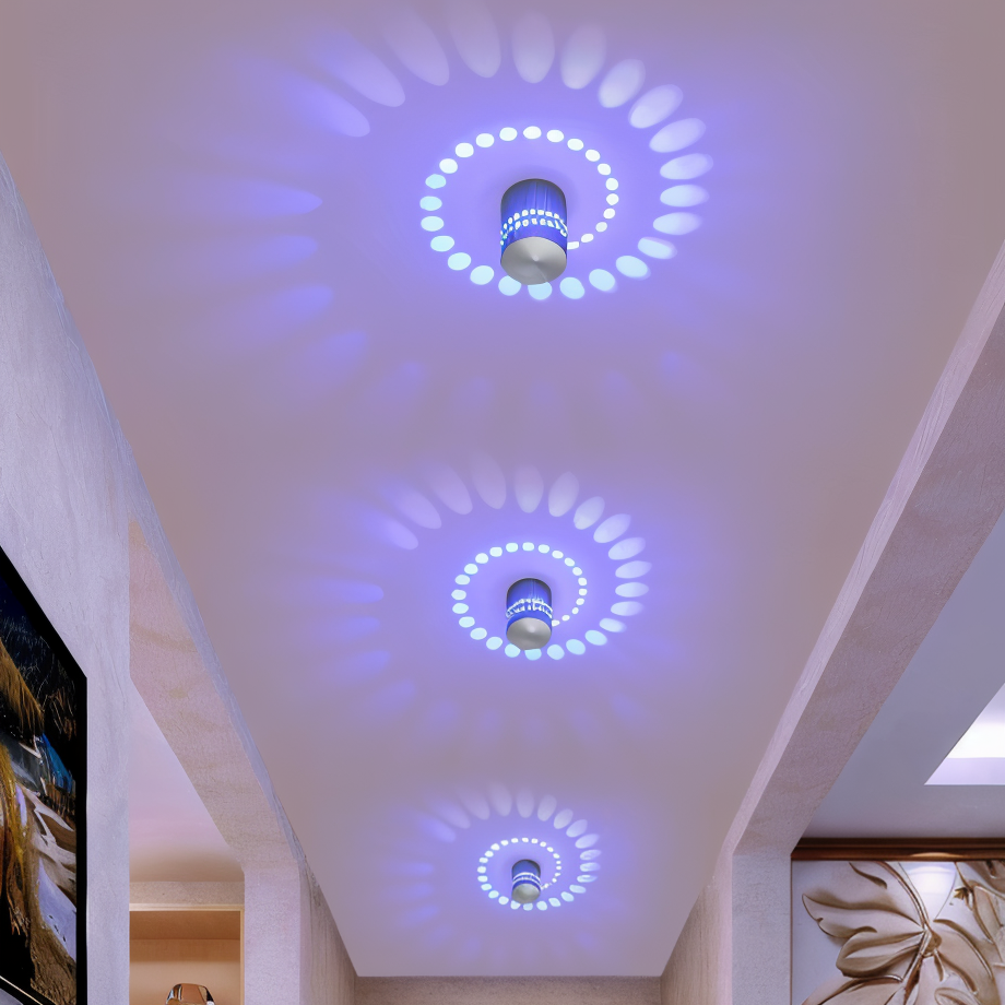 Norvo | LuminBlast LED Vegglampe – Fargerik Spiral Sylinder Vegglampe for Moderne Innendørs Belysning
