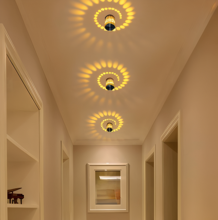 Norvo | LuminBlast LED Vegglampe – Fargerik Spiral Sylinder Vegglampe for Moderne Innendørs Belysning