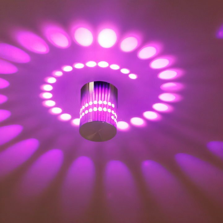 Norvo | LuminBlast LED Vegglampe – Fargerik Spiral Sylinder Vegglampe for Moderne Innendørs Belysning