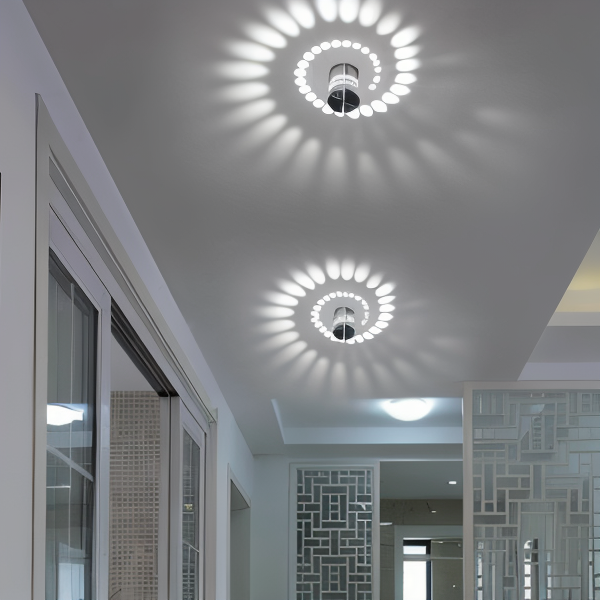 Norvo | LuminBlast LED Vegglampe – Fargerik Spiral Sylinder Vegglampe for Moderne Innendørs Belysning