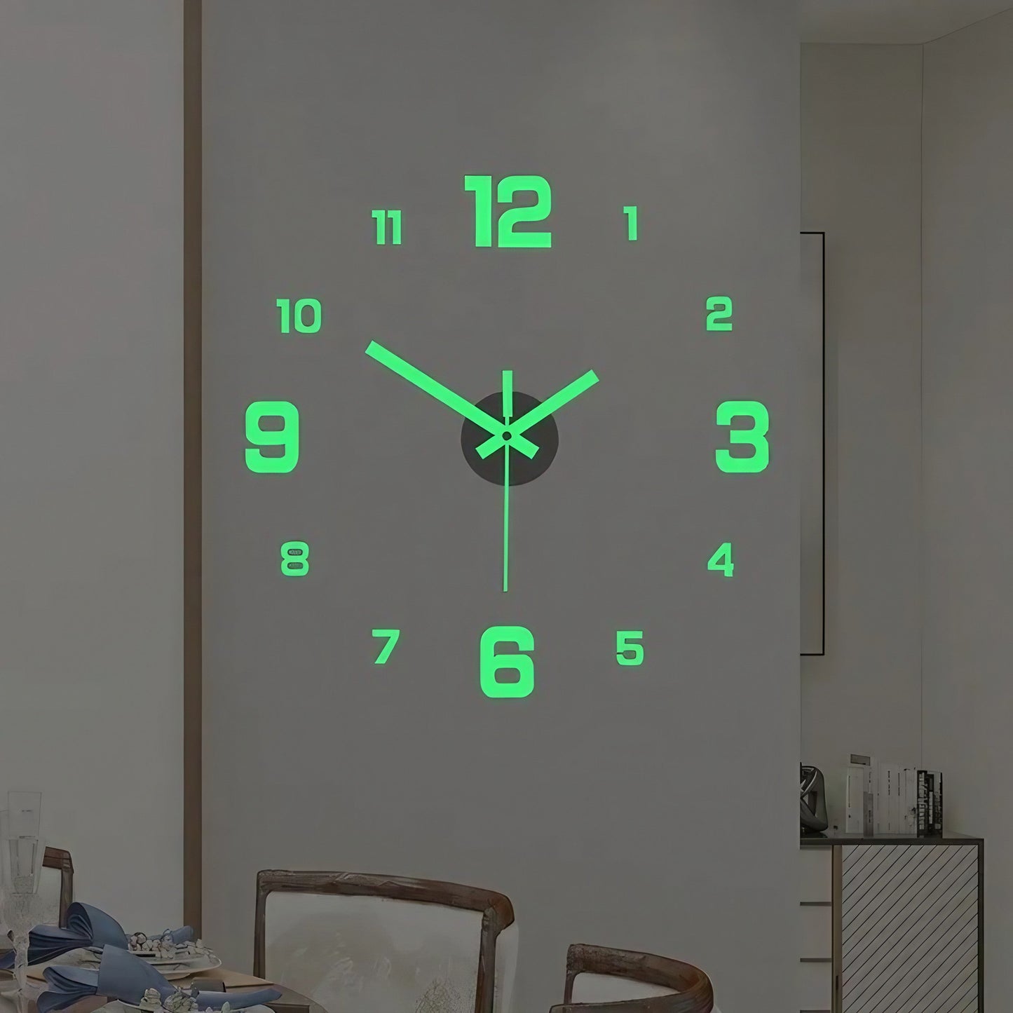 Norvo | 3D-LED veggklokke – rammefri DIY design