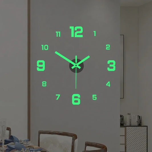 Norvo | 3D-LED veggklokke – rammefri DIY design