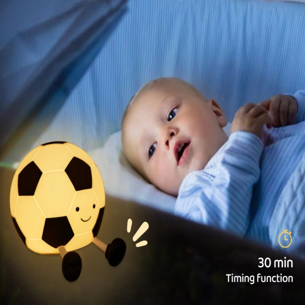 Norvo | LumoKick – Oppladbar silikonkule nattlys med 3 lysstyrkenivåer