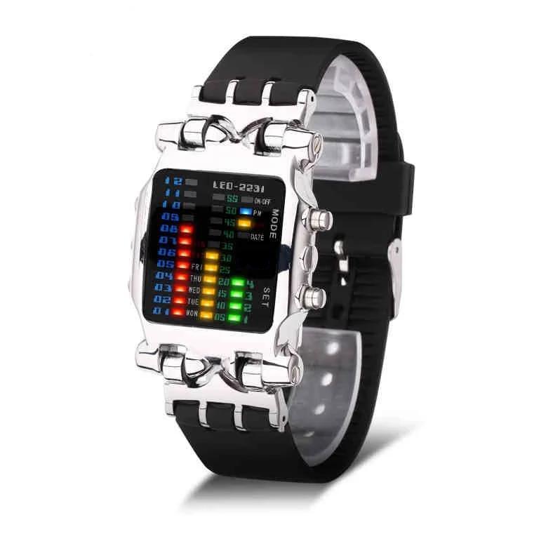 Norvo | Luksusklokker Menn Moteklokke Gummireim LED Digital Klokke Menn Vanntett Sports Militærklokker Relogios Masculino