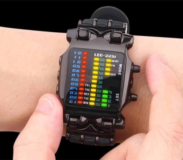 Norvo | Luksusklokker Menn Moteklokke Gummireim LED Digital Klokke Menn Vanntett Sports Militærklokker Relogios Masculino