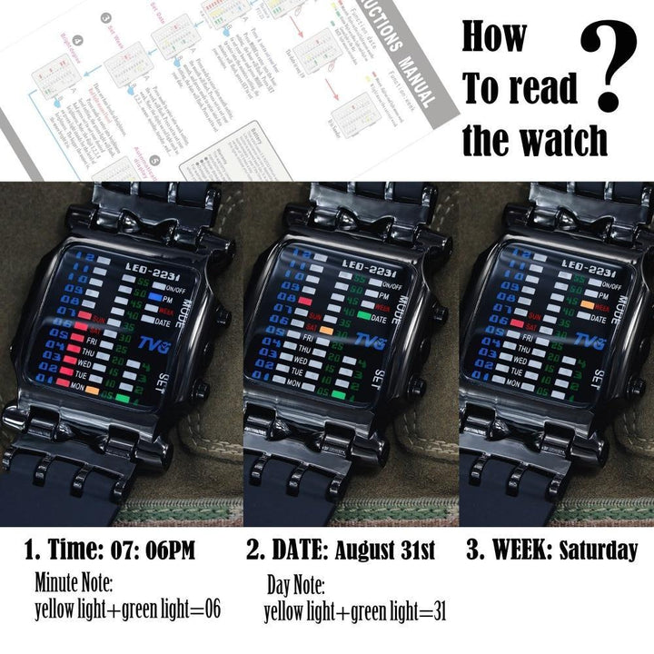 Norvo | Luksusklokker Menn Moteklokke Gummireim LED Digital Klokke Menn Vanntett Sports Militærklokker Relogios Masculino