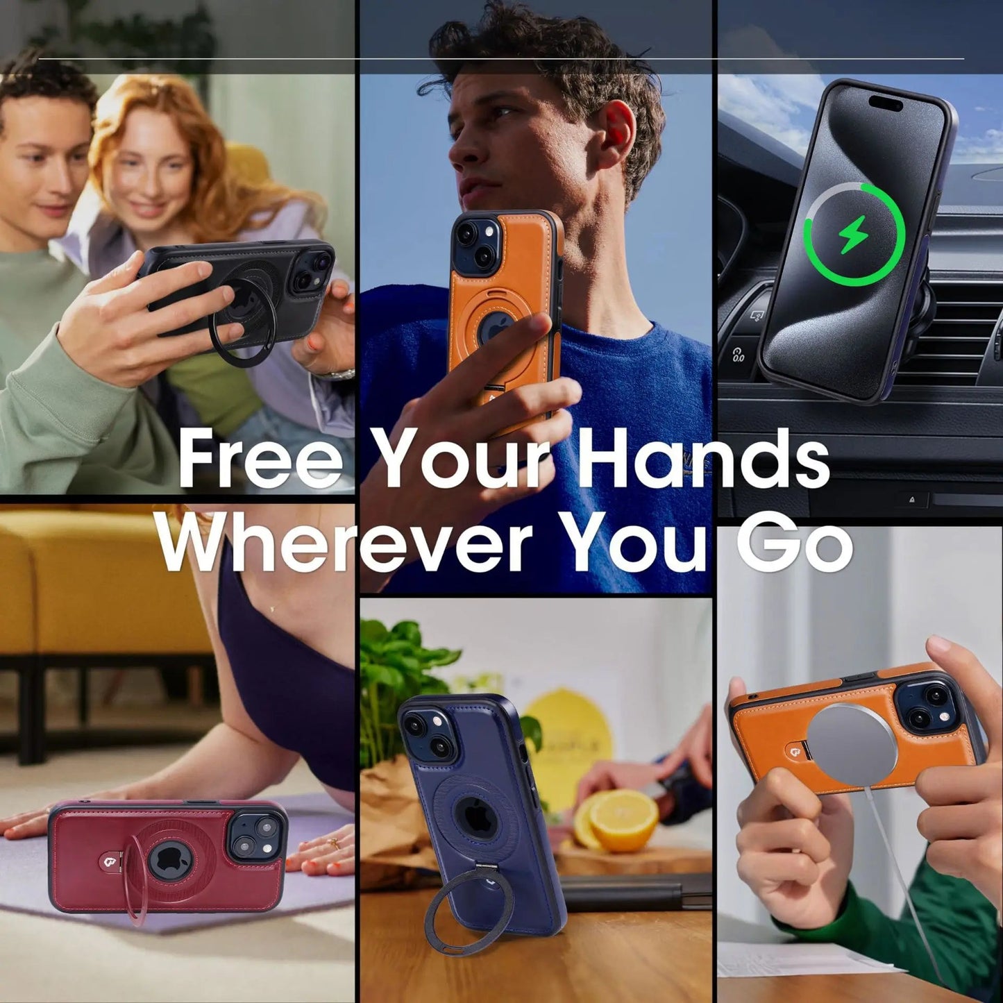 Norvo | Magnetisk iPhone-deksel med usynlig ringholder