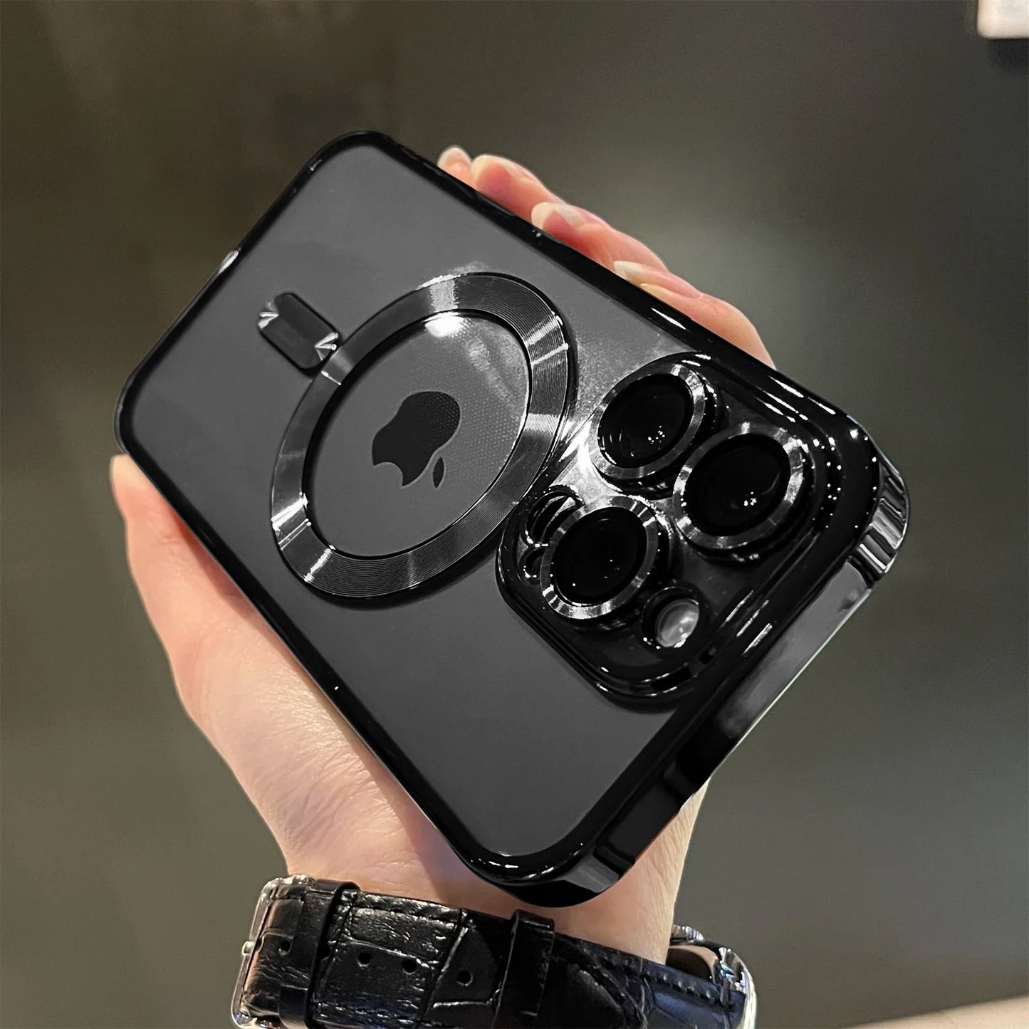 Plating Klar Myk Magnetisk Etui for iPhone
