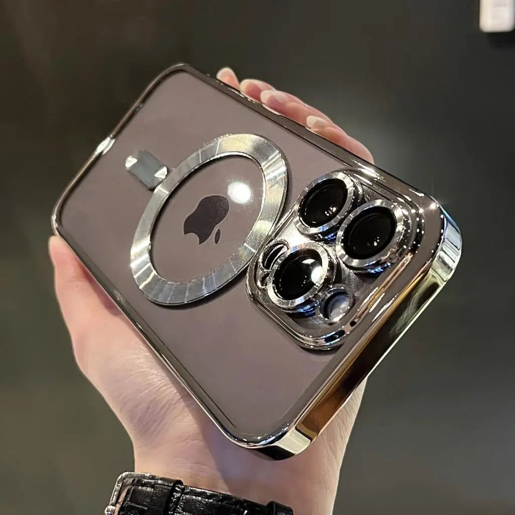 Plating Klar Myk Magnetisk Etui for iPhone