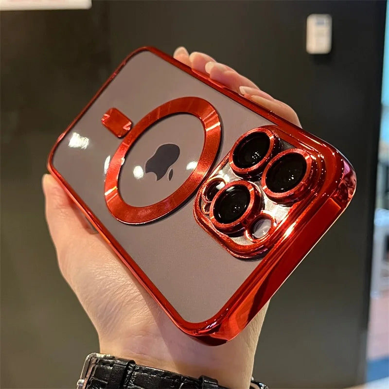 Plating Klar Myk Magnetisk Etui for iPhone