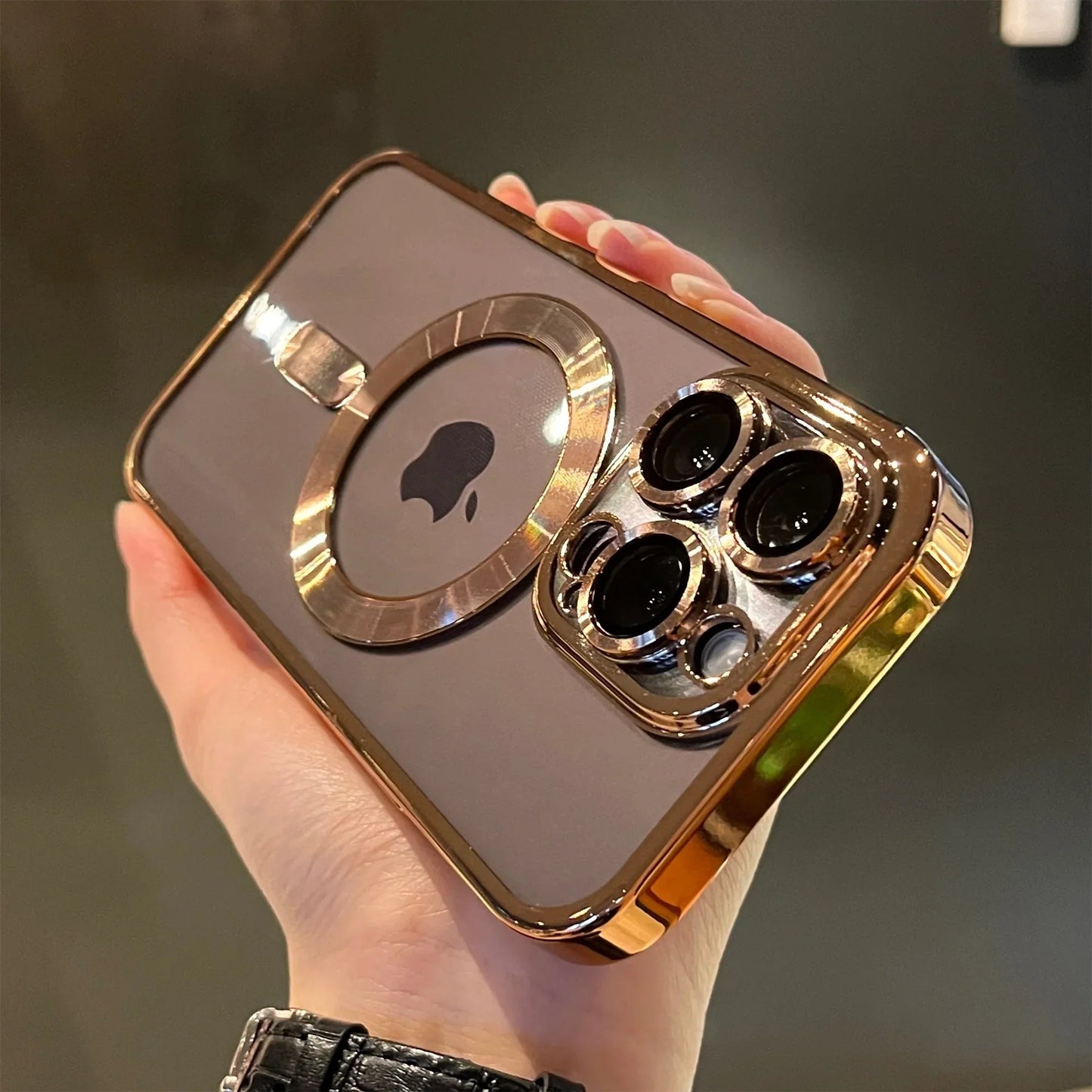Plating Klar Myk Magnetisk Etui for iPhone