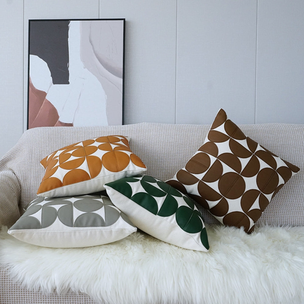 Norvo | Luksuriøs Brodert Fake Skinn Sofapute Deksel