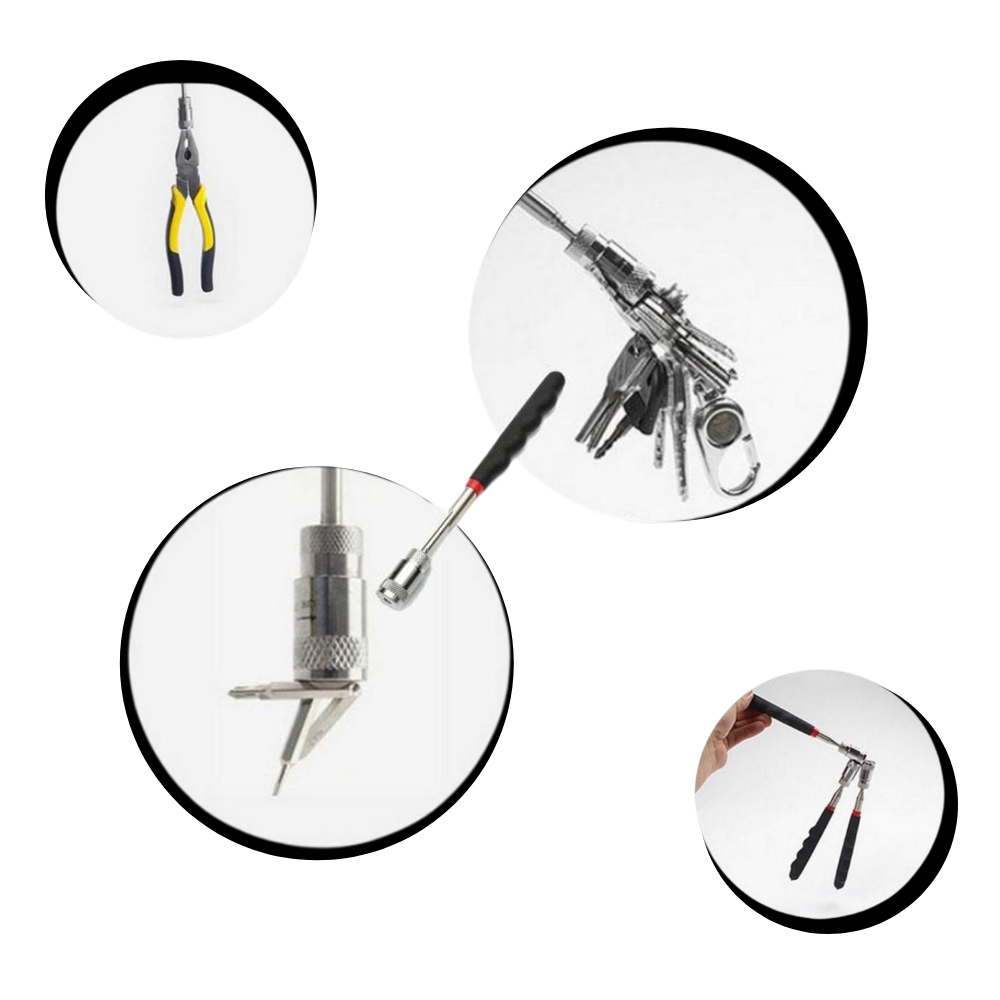 Uttrekkbart magnetisk oppsamlingsverktøy med LED
