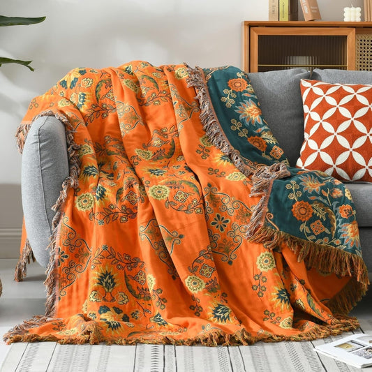 Norvo | Reversibel teppe i Marigold design for koselig varme