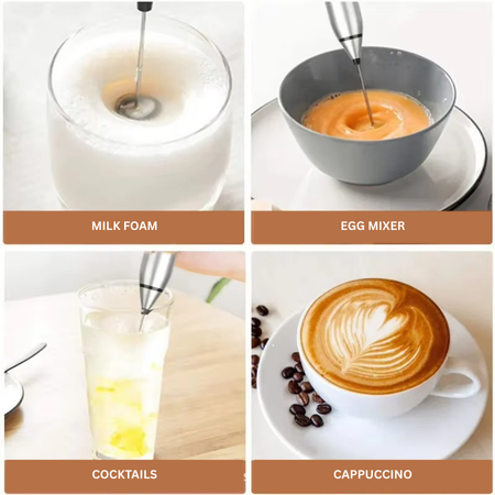 Norvo | Bærbar USB Elektrisk Melkeskummer Håndholdt Kaffepisker og Mini Matblender
