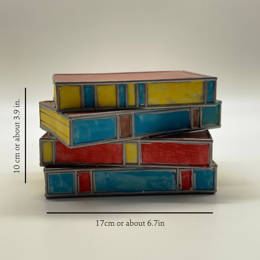 Norvo | LumeNova Glassmaleri Boklampe | LED Bordlys | Stemningslys | Dekorativ Belysning for Hjemmet