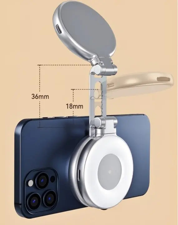 Norvo | LumiClip Bærbar Selfie Ring Lys med Klemme – Magnetisk og Oppladbar