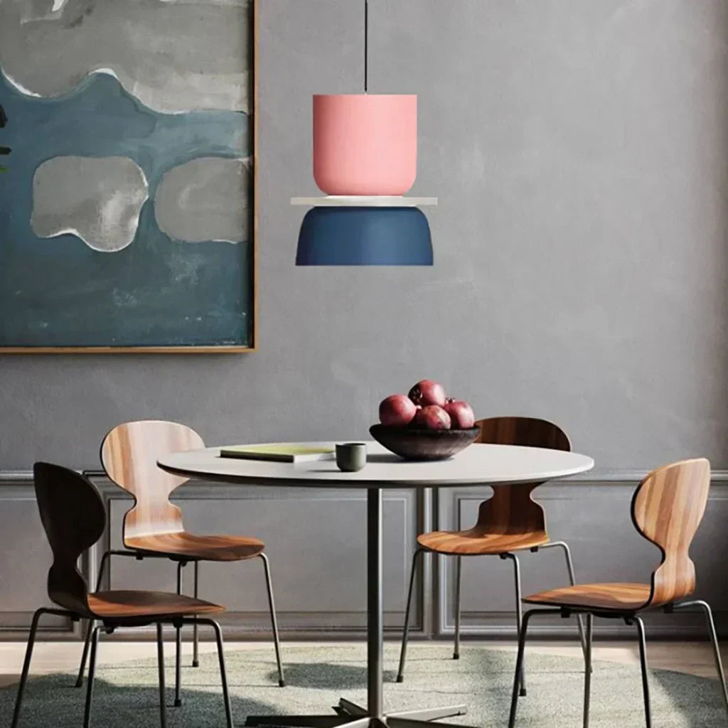 Norvo | Nordic Color Block Pendellampe - Modern Hängende Lampe for Kjøkken & Spisestue