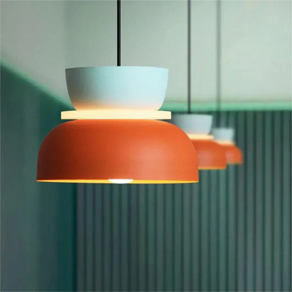 Norvo | Nordic Color Block Pendellampe - Modern Hängende Lampe for Kjøkken & Spisestue