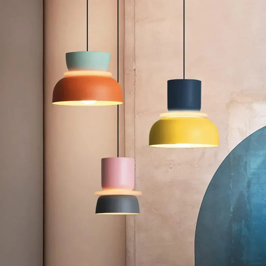 Norvo | Nordic Color Block Pendellampe - Modern Hängende Lampe for Kjøkken & Spisestue