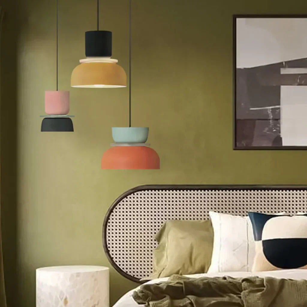 Norvo | Nordic Color Block Pendellampe - Modern Hängende Lampe for Kjøkken & Spisestue