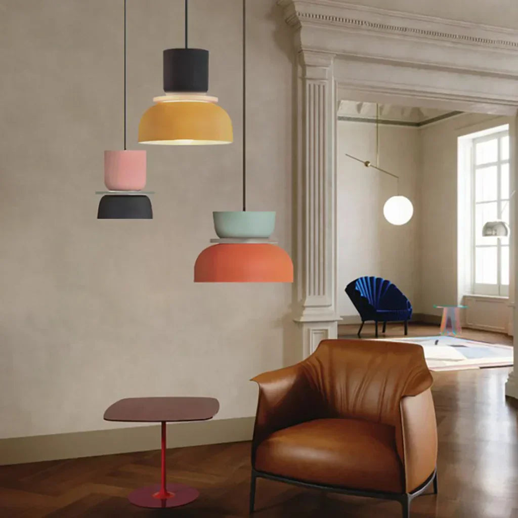 Norvo | Nordic Color Block Pendellampe - Modern Hängende Lampe for Kjøkken & Spisestue