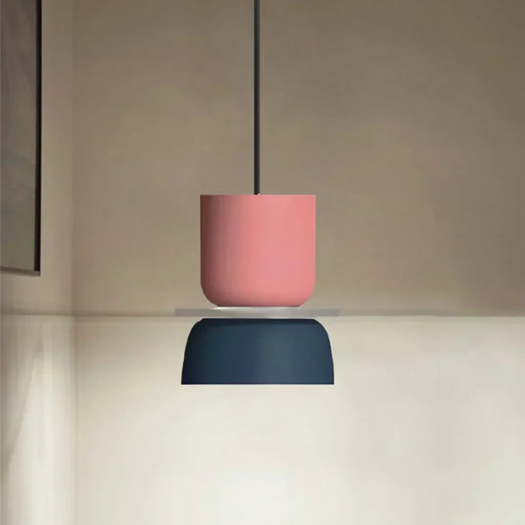 Norvo | Nordic Color Block Pendellampe - Modern Hängende Lampe for Kjøkken & Spisestue