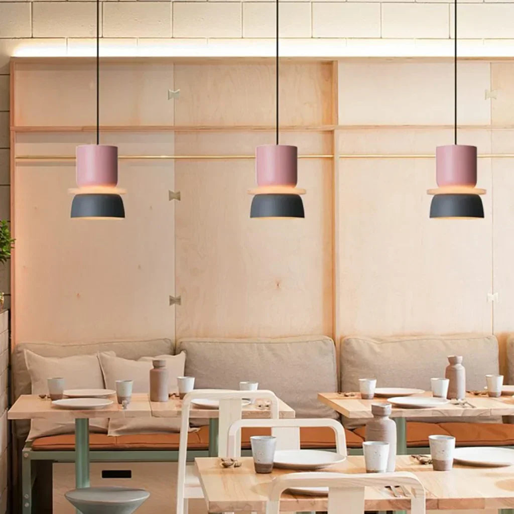 Norvo | Nordic Color Block Pendellampe - Modern Hängende Lampe for Kjøkken & Spisestue