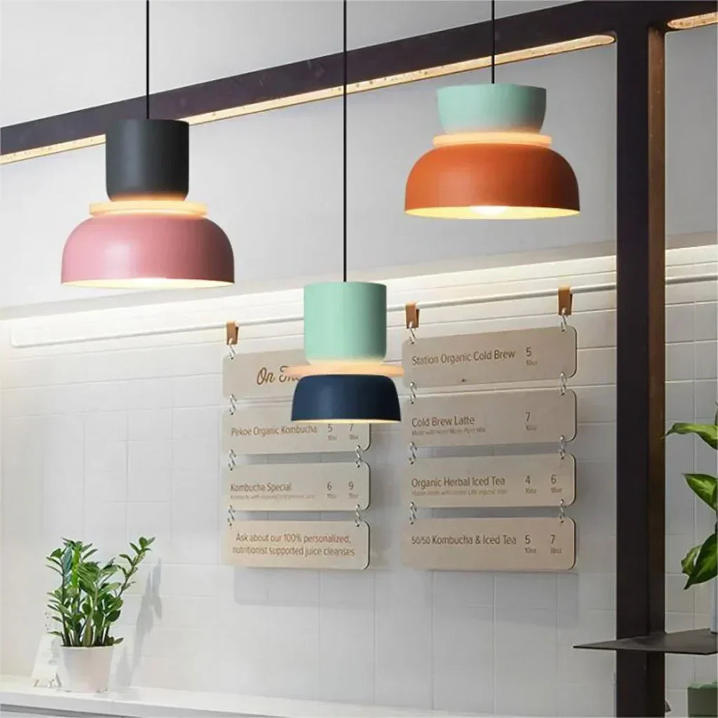 Norvo | Nordic Color Block Pendellampe - Modern Hängende Lampe for Kjøkken & Spisestue