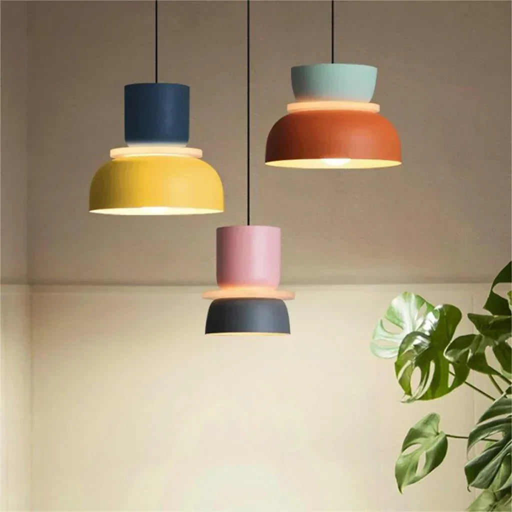 Norvo | Nordic Color Block Pendellampe - Modern Hängende Lampe for Kjøkken & Spisestue
