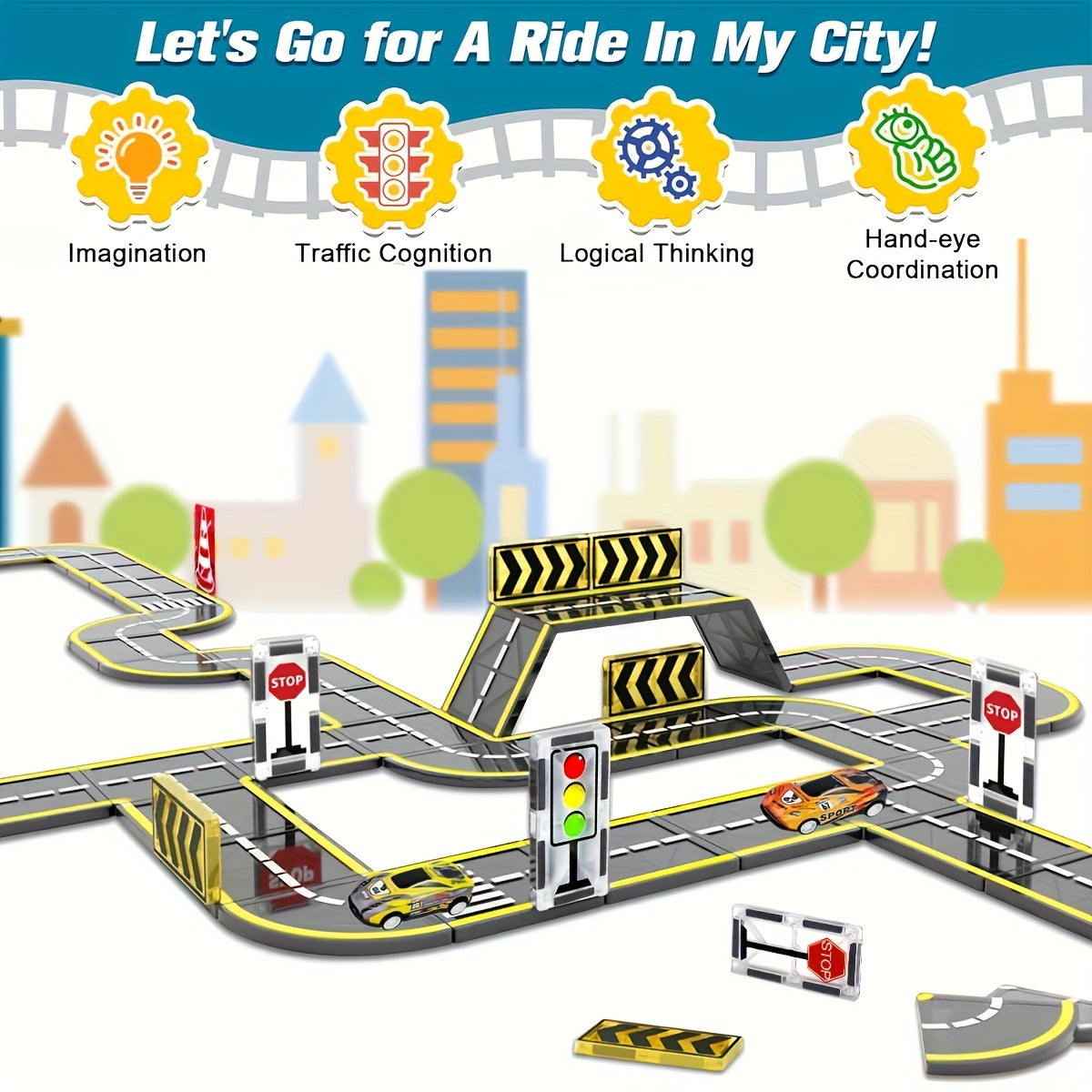 Norvo | Magnetisk bilbane konstruksjonsleketøy sett