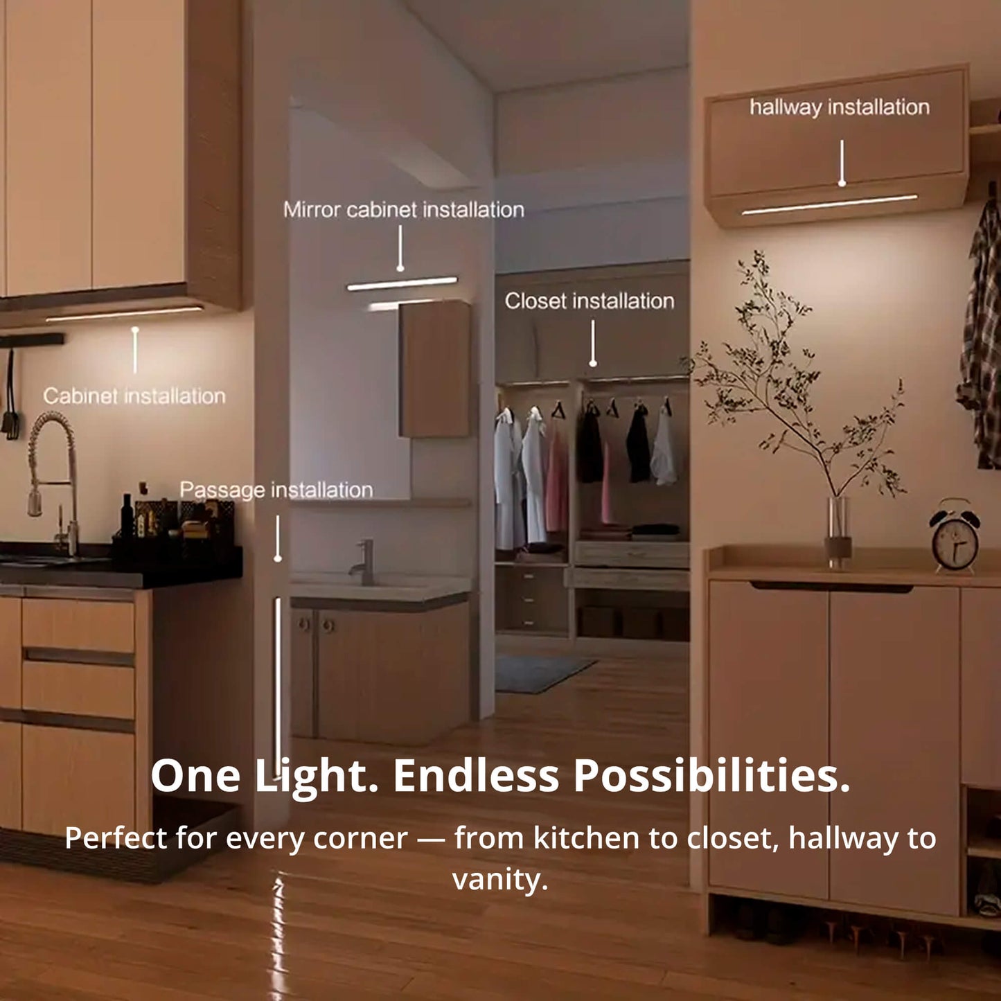 Norvo | Magnetisk bevegelsessensorlys | Moderne sølvdesign, USB-oppladbar og enkel å montere for hjemmets sikkerhet og atmosfære