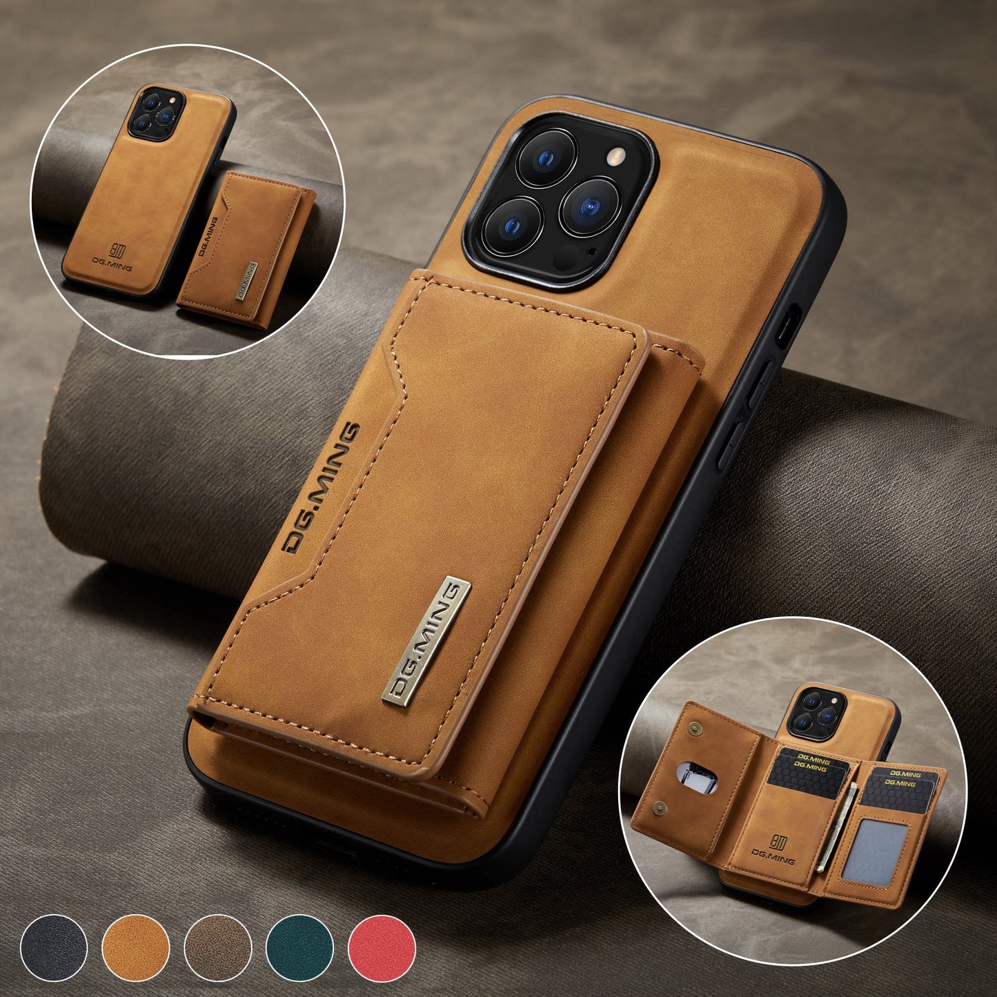 Norvo | 2 i 1 avtakbar skinnlommebokdeksel for iPhone