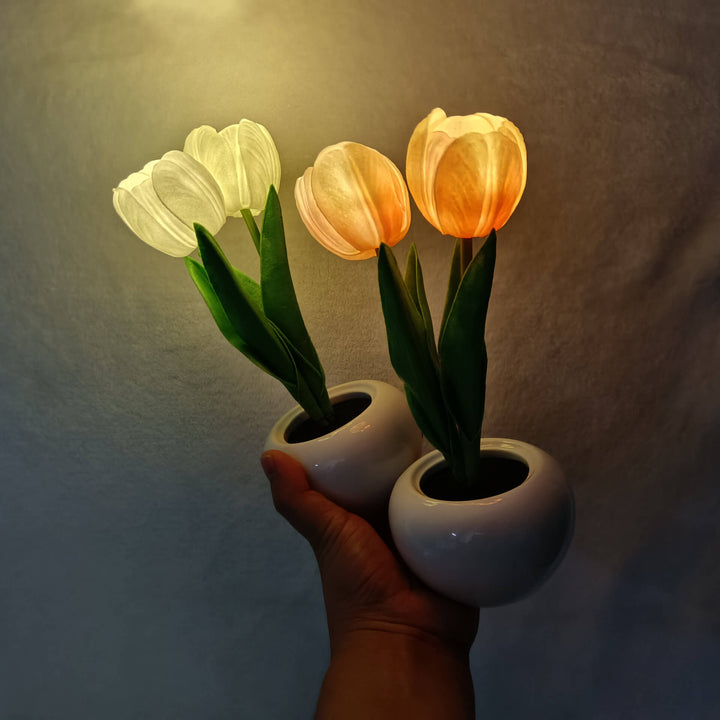 Norvo | Moderne Kreativ Simulering Tulipan Peony LED Nattlys Bordlampe