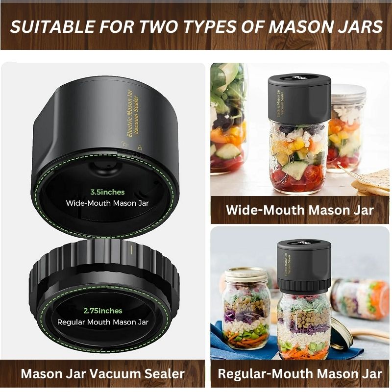 Norvo | Electric Mason Jar Vacuum Sealer med LED-display
