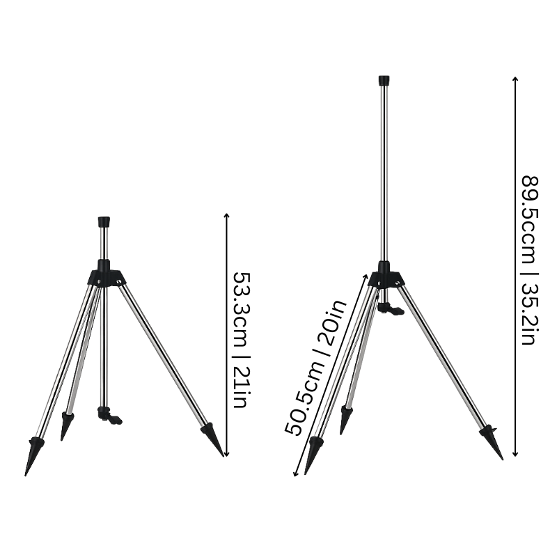 Norvo | Høytrykk Roterende Stativ Sprinkler | 360° Dekning, Justerbar Høyde & Rask Oppsett for Hagepleie og Sommermoro