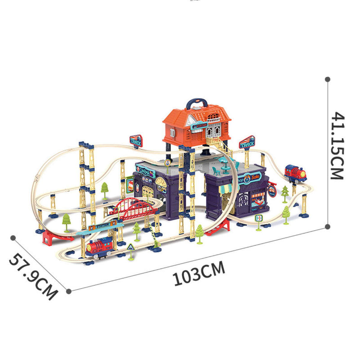 Norvo | Togeventyr | Uendelig lek moro - Komplett togsett med broer og kurver