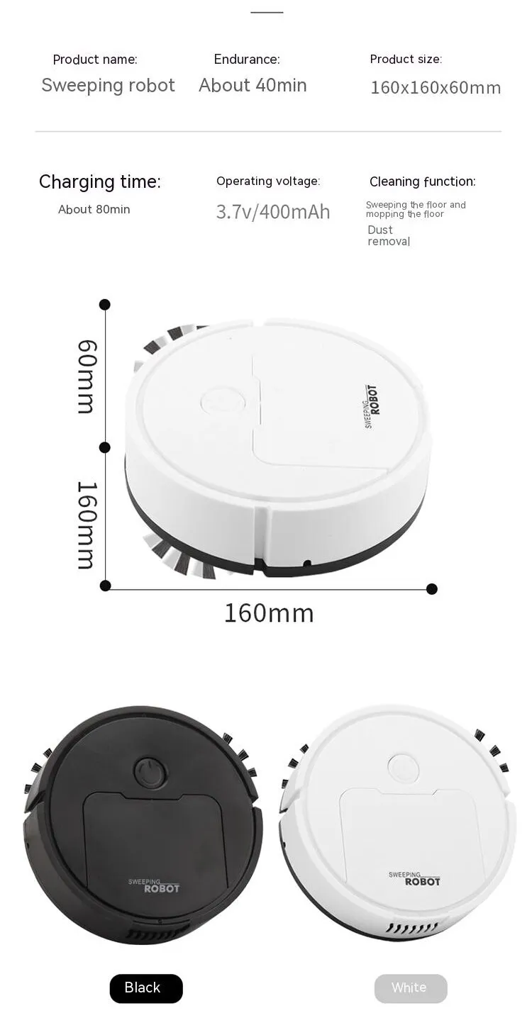 Mini Robotstøvsuger | Alt-i-ett Intelligent Enhet