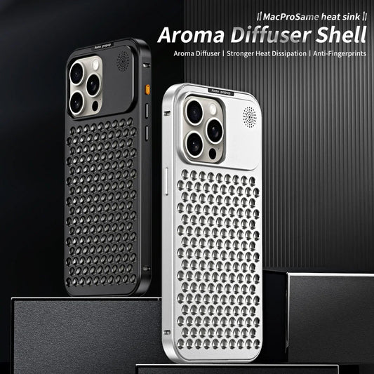 Norvo | Pustende Parfyme Aluminiumlegering Varmeavledning Telefondeksel For iPhone 12 13 14 15 Pro Max Plus Avtakbart Deksel