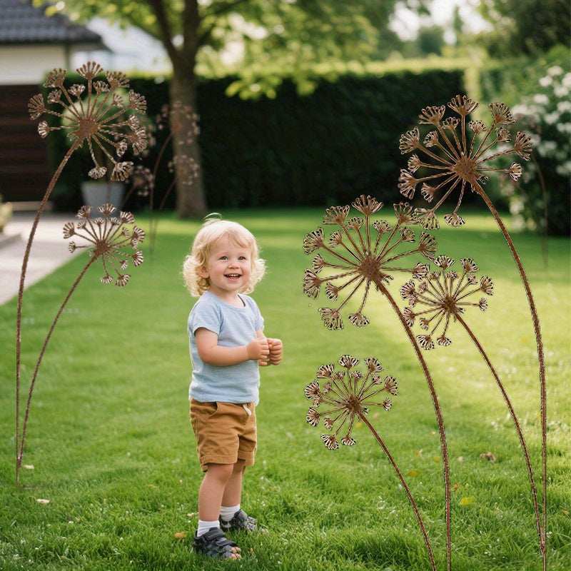 Norvo | Metall Dandelion Rustikk Hagedekorasjon Sett