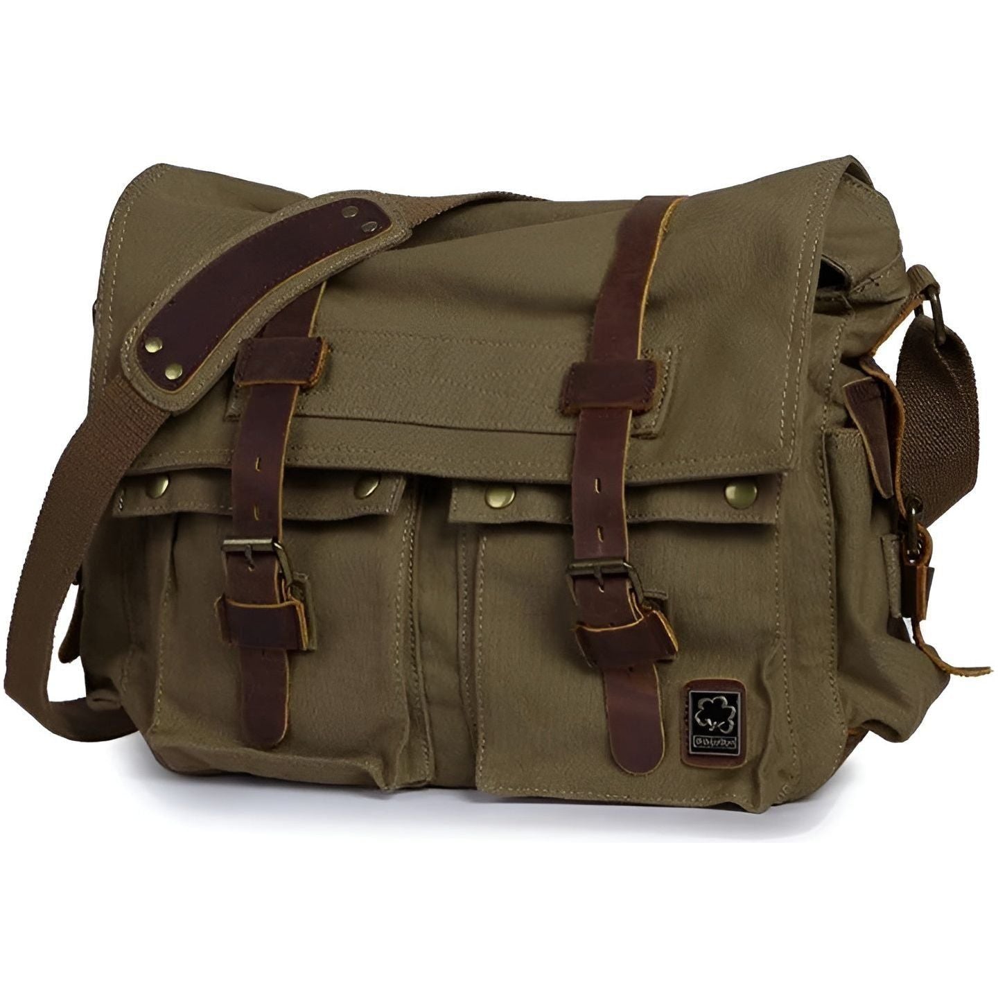 Norvo | Michael Bag – Vintage Canvas Budbag for menn med lærdetaljer